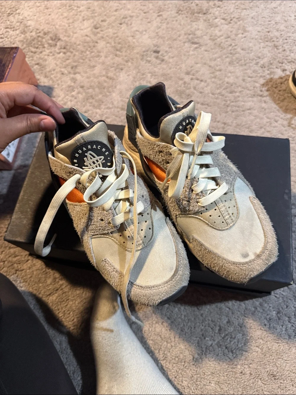 Women's Nike Air Huarache Run OG Koromogae Beige Fossil Rattan sz 6.5